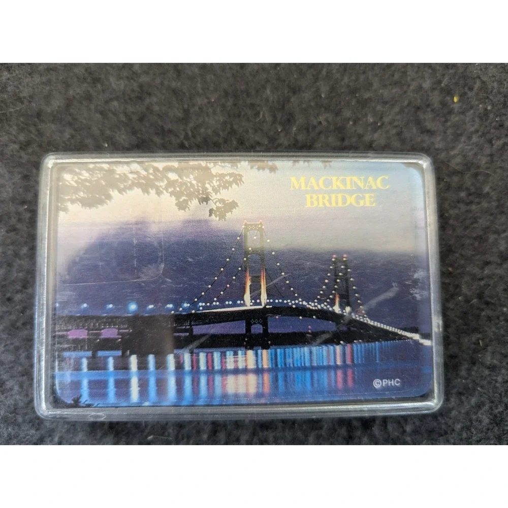 Vintage Mackinac Bridge Michigan Deck Of‎ Playing Cards Sealed W/Plastic Case